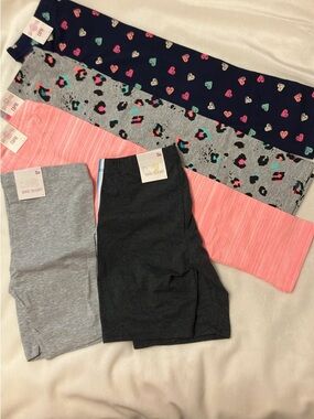 NWT SO Girls 12 bundle 2 Bike 3 Capri Leggings - Hearts, stripe & Solid Colors